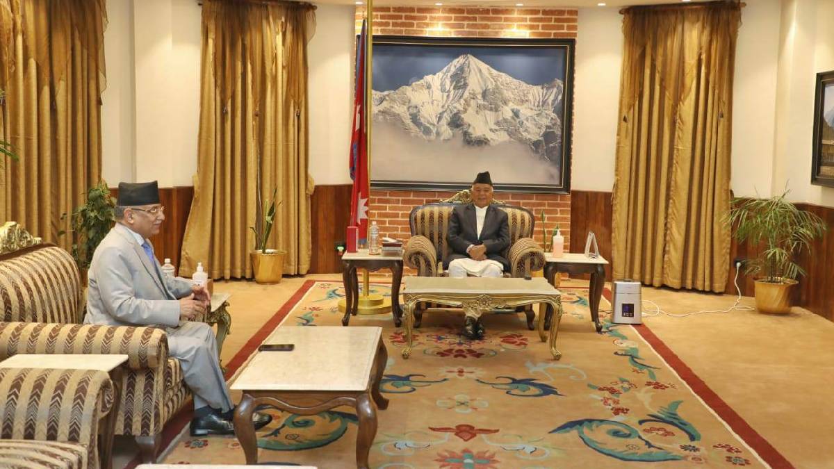 राष्ट्रपति पौडेल र प्रधानमन्त्री दाहालबीच भेटवार्ता